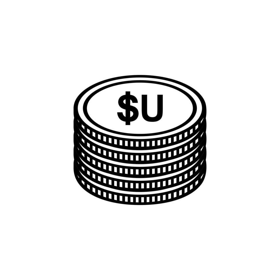 uruguay valuta symbol, peso uruguayo ikon, uyu tecken. vektor illustration