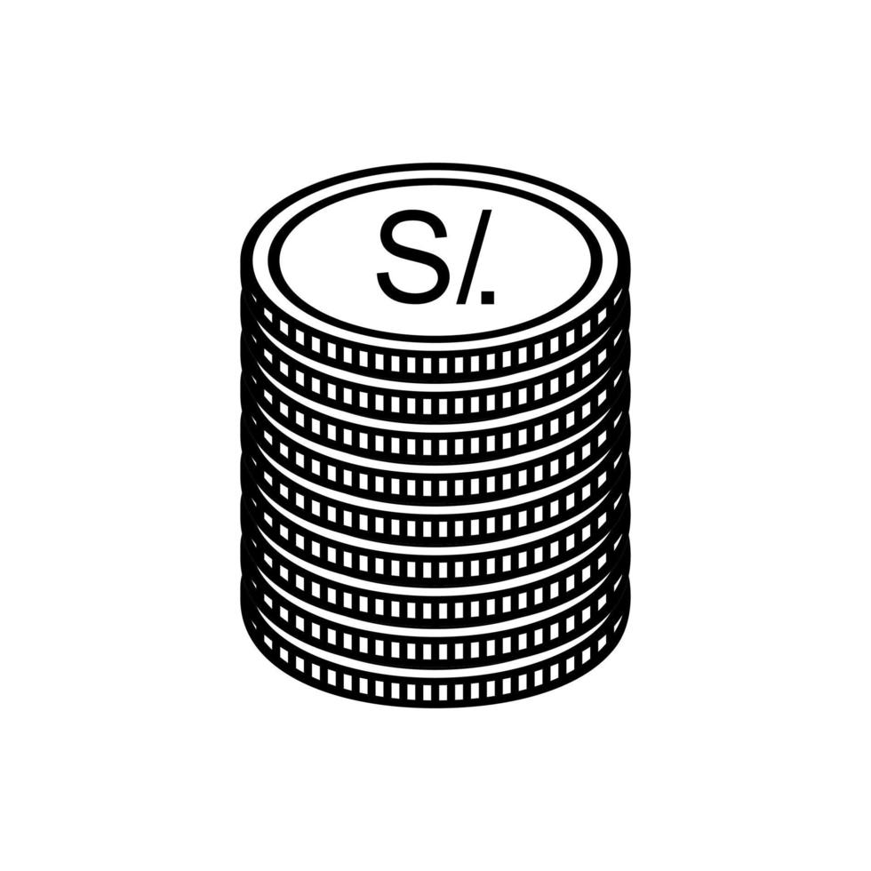 peru valuta symbol, peruvian sol ikon, penna tecken. vektor illustration