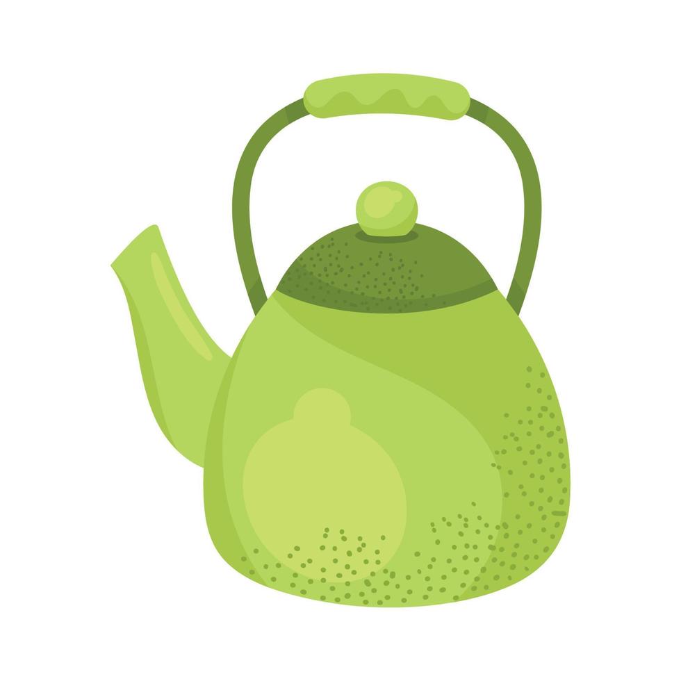 grüne Teekanne Küchenutensilien vektor