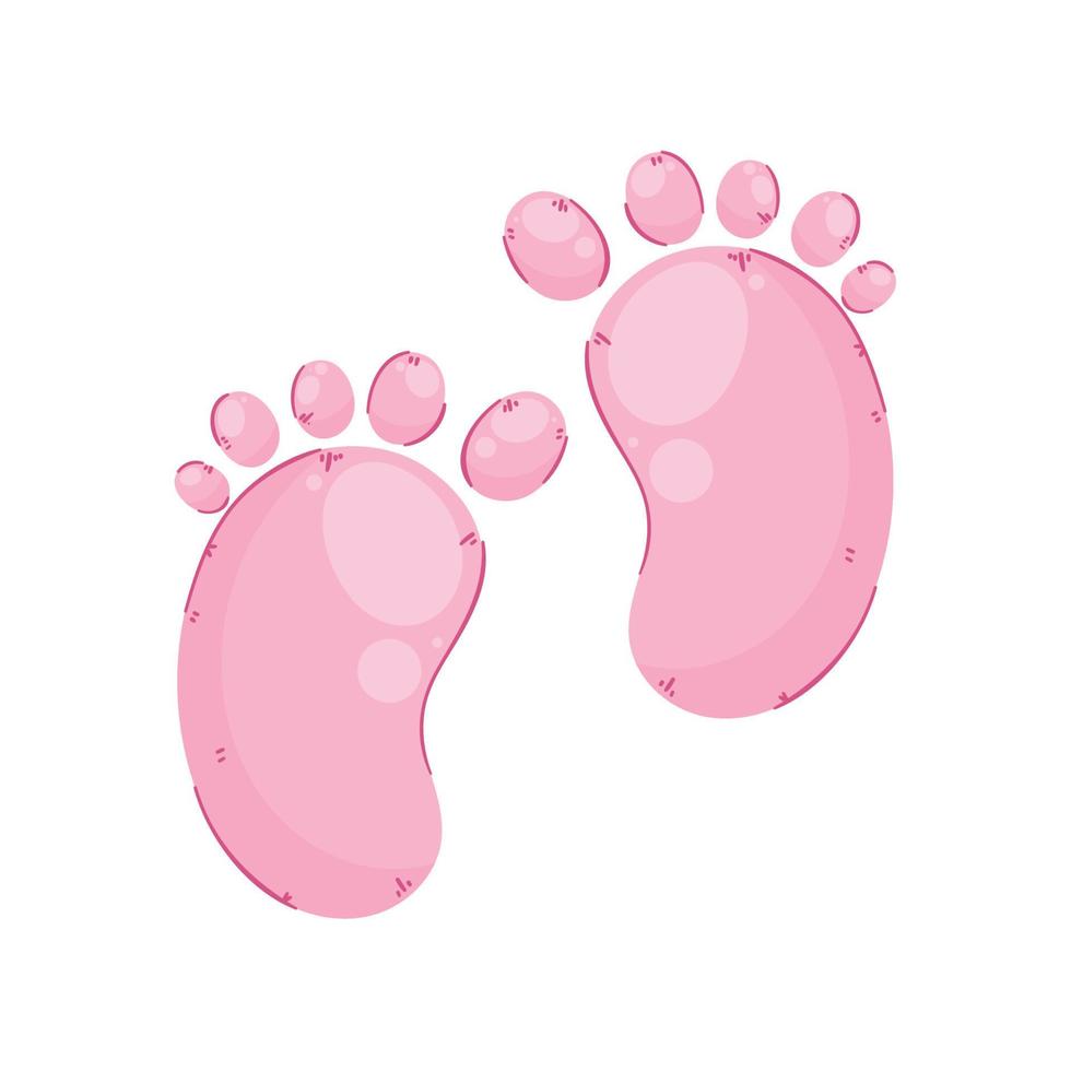 Mädchen Baby rosa Fußabdrücke vektor