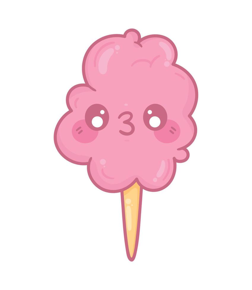 süße Zuckerwatte kawaii vektor