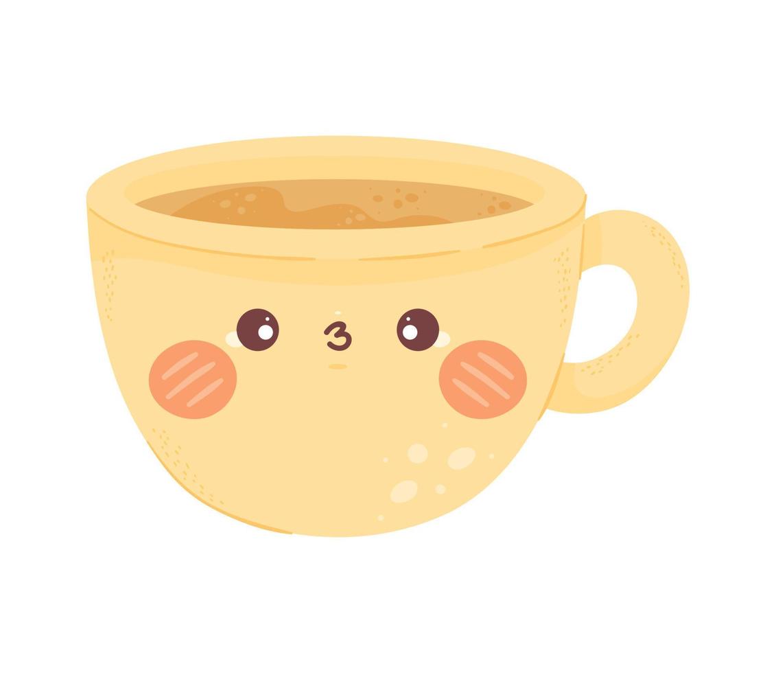 kaffekopp kawaii vektor