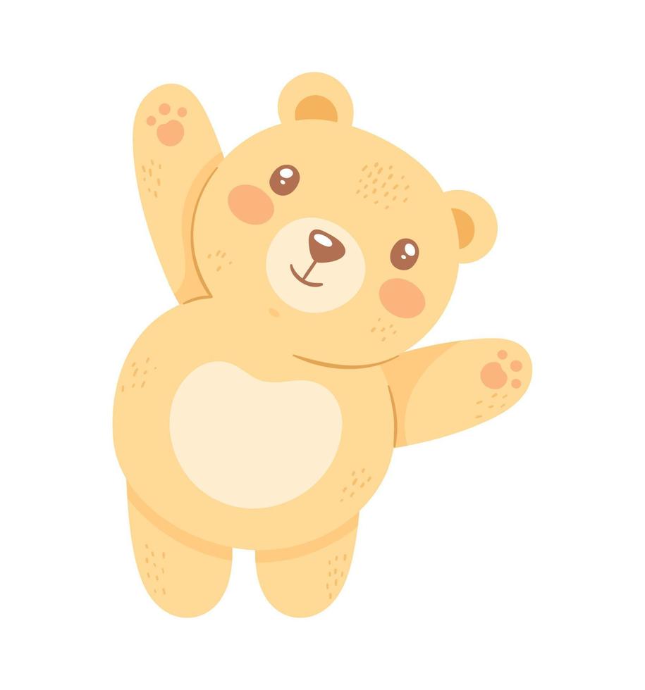 Lycklig gul Björn teddy vektor