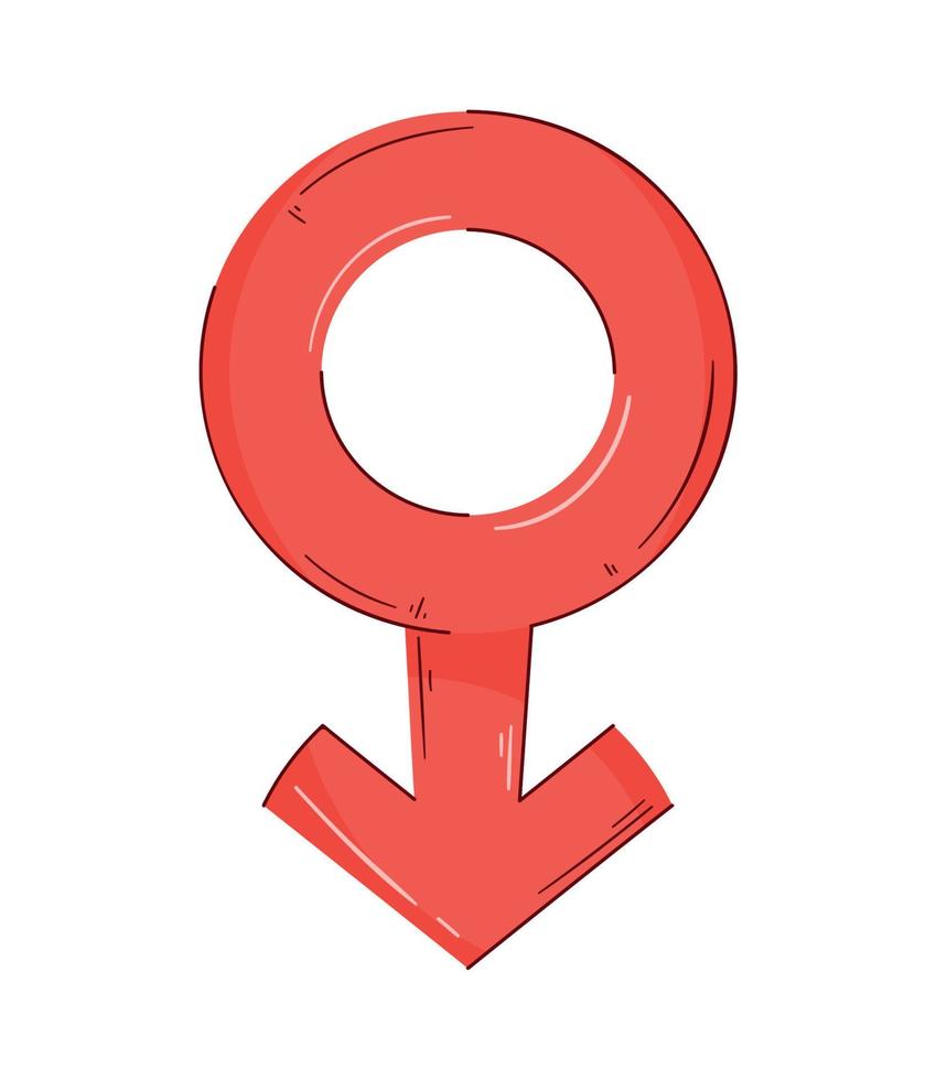 röd manlig könssymbol vektor