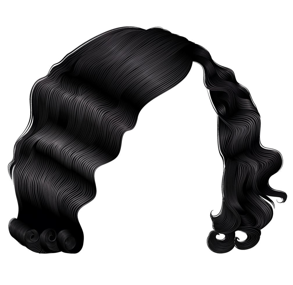 trendige frau kurze haare schwarze farben. Mode Schönheit Retro-Stil. realistisches 3d. vektor