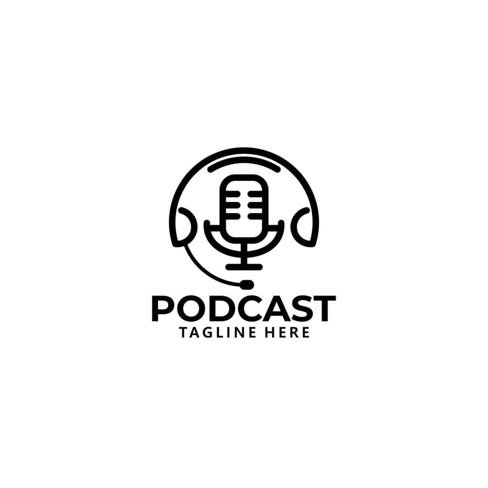 podcast logotyp ikon vektor isolerade