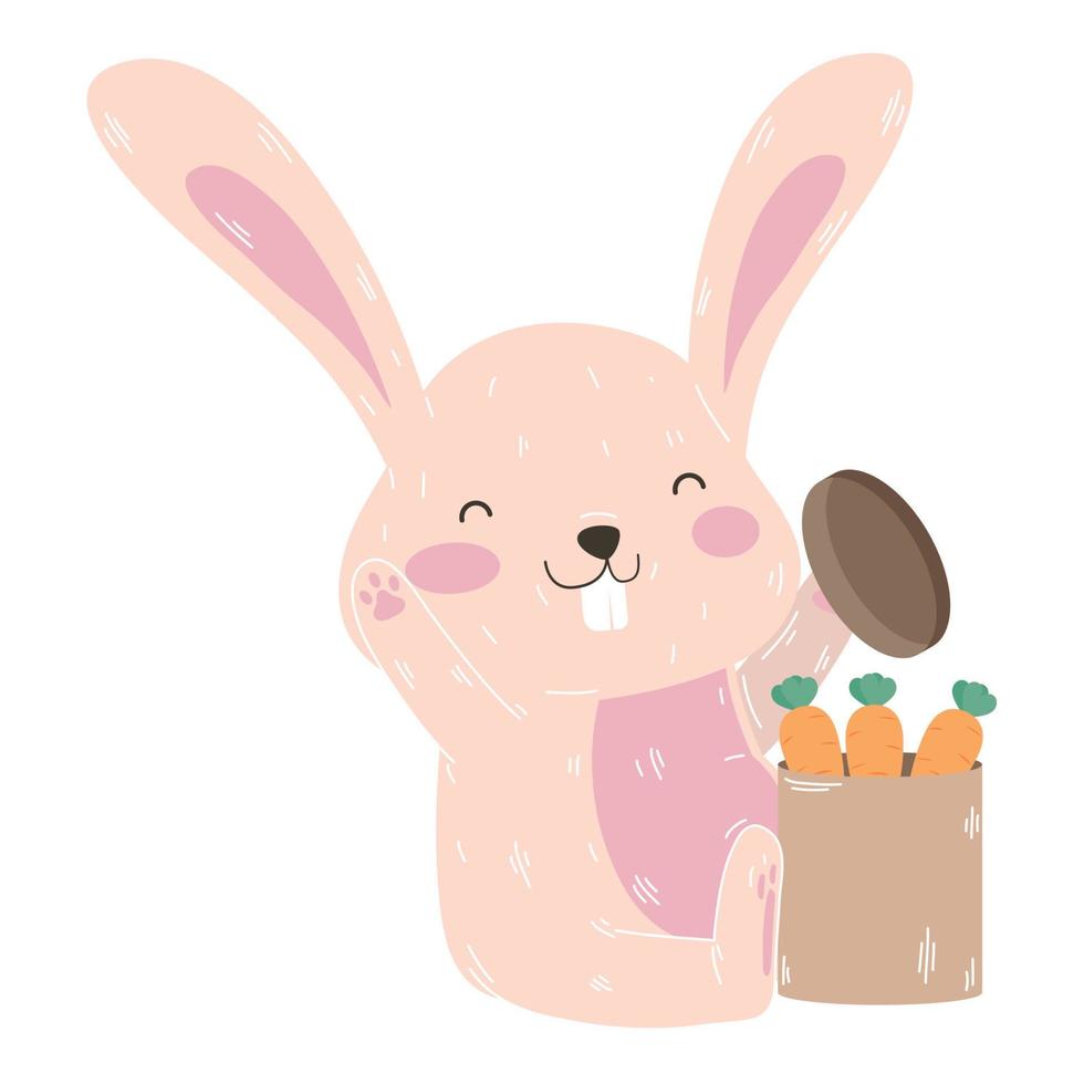 süßes Kaninchen mit Karotten vektor