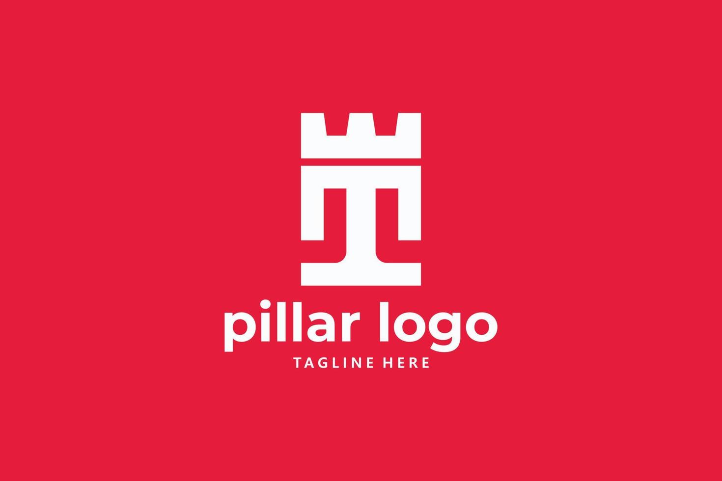 pelare slott logotyp ikon vektor isolerat