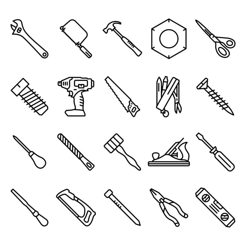 verktyg och Utrustning ikoner uppsättning vektor