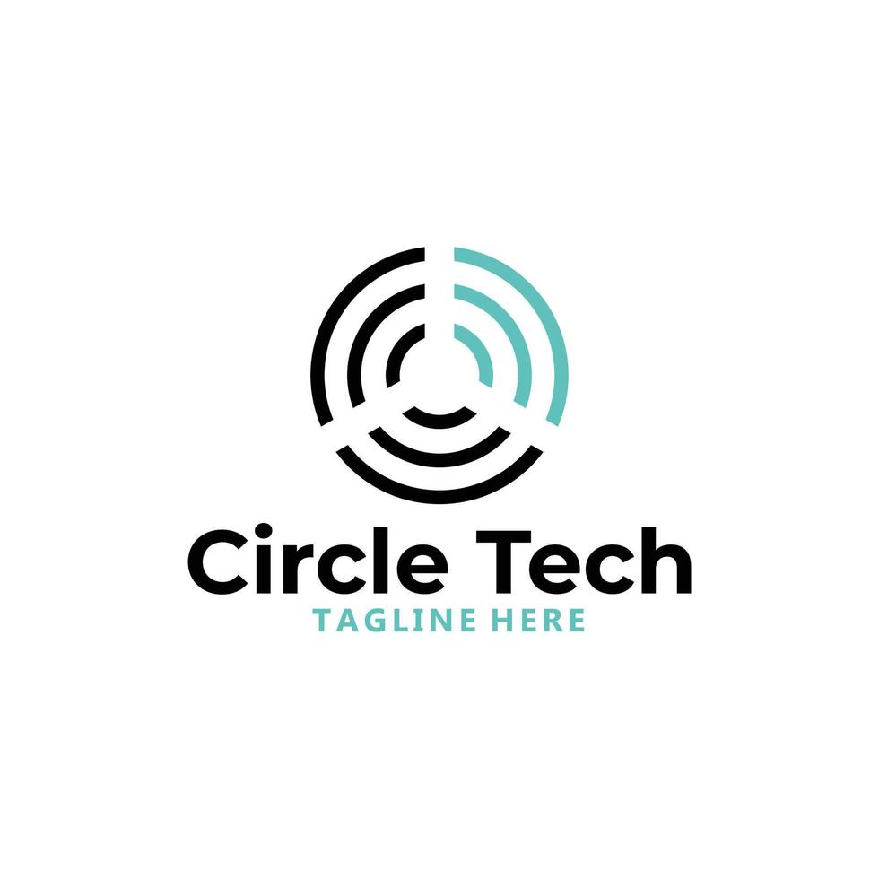 cirkel tech logotyp ikon vektor isolerat