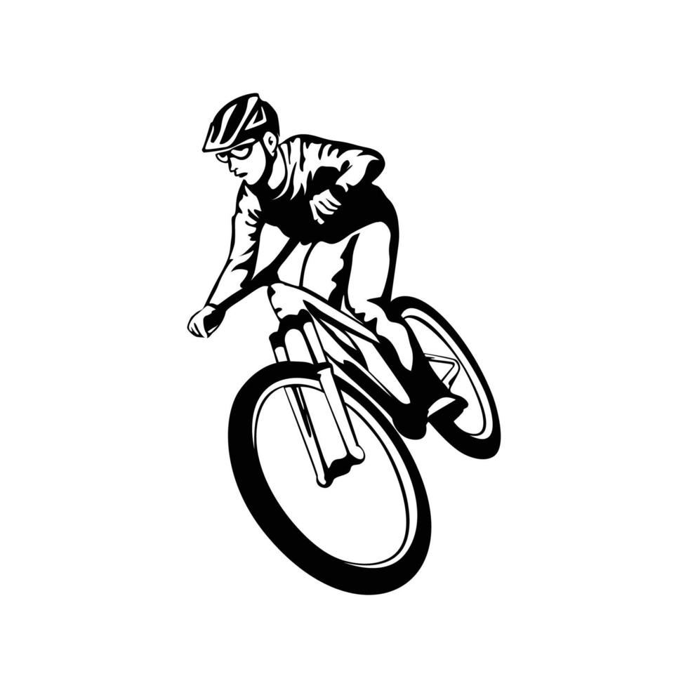 Radfahrer-Silhouette-Design. extremsportzeichen und symbol. vektor