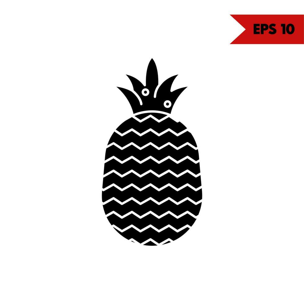 illustration av ananas glyf ikon vektor