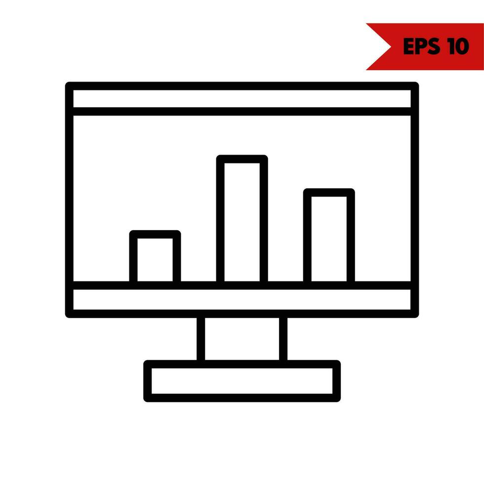 Illustration des Symbols für die Computerlinie vektor