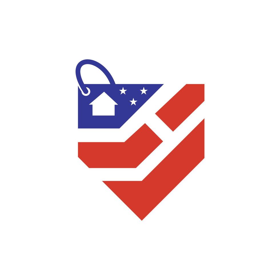 amerikan flagga vektor abstrakt logotyp design