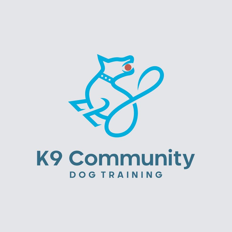 Träning k9 linje hund logotyp design vektor idéer på en vit bakgrund