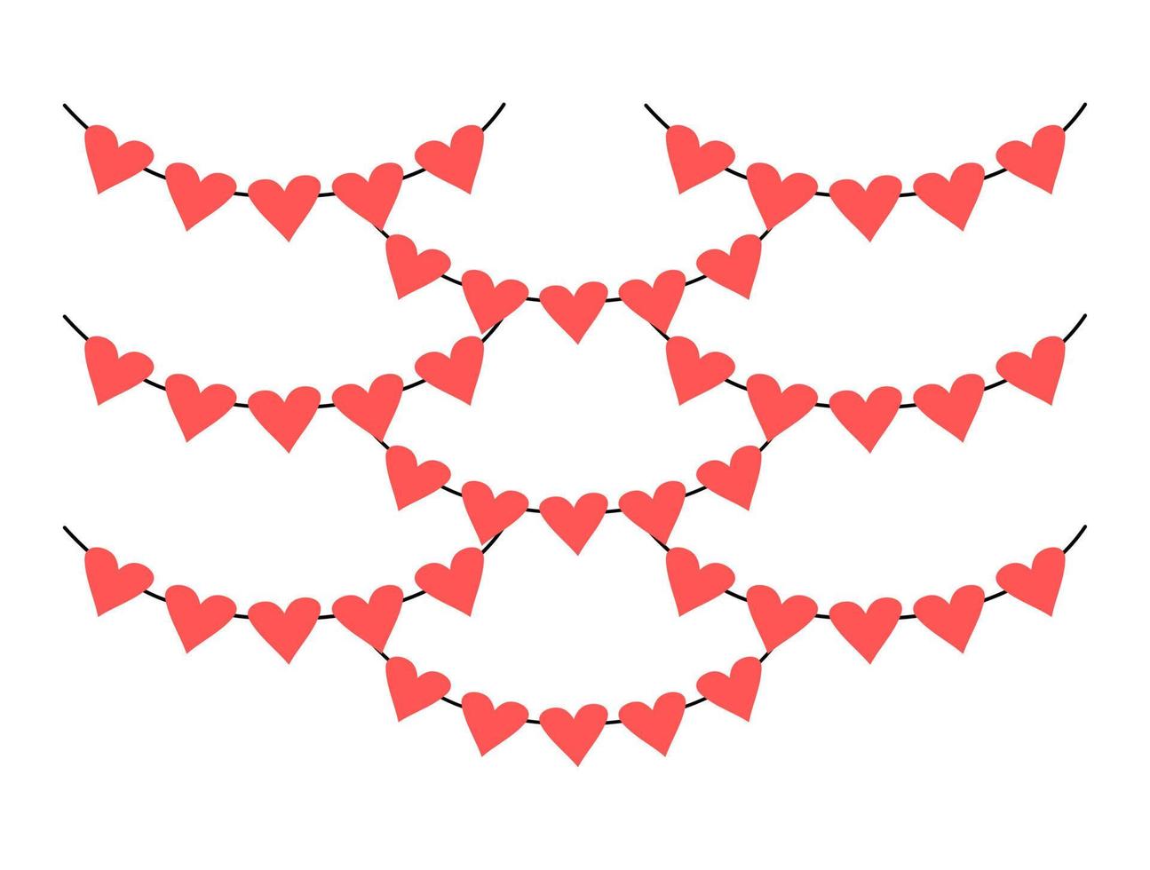 illustration av hängande kärlek form dekoration för valentines dag. söt hjärta vektor mall.