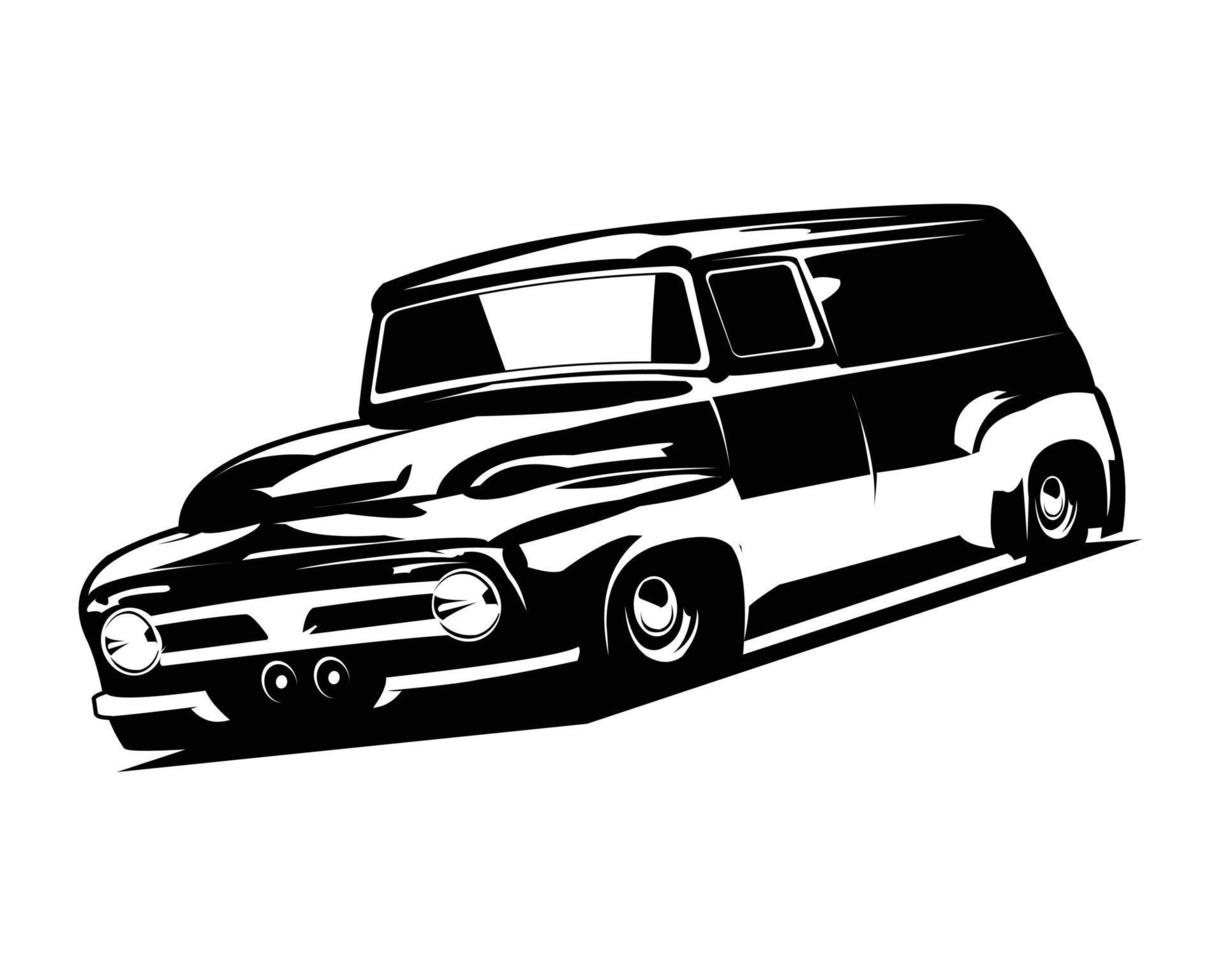1970 Chevrolet Kastenwagen isoliert Seitenansicht weißen Hintergrund. am besten für logos, abzeichen, embleme, symbole, verfügbar in eps 10. vektor