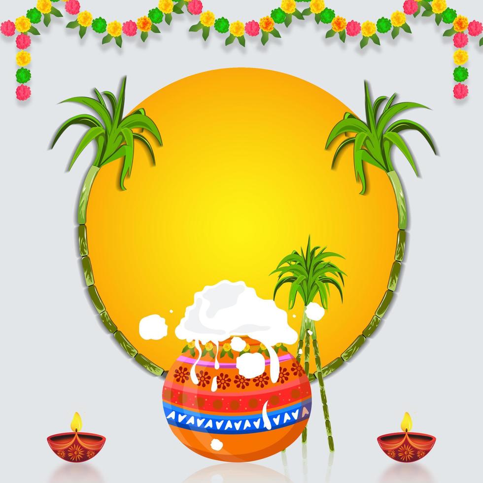 glückliches Pongal-Konzept. glückliche pongal-feiertags-erntefestillustration, kann für werbung, angebot, banner, plakatdesign verwendet werden vektor