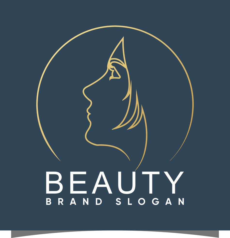 Beauty Circle Woman Logo mit kreativem Konzept und Design Premium-Vektor vektor