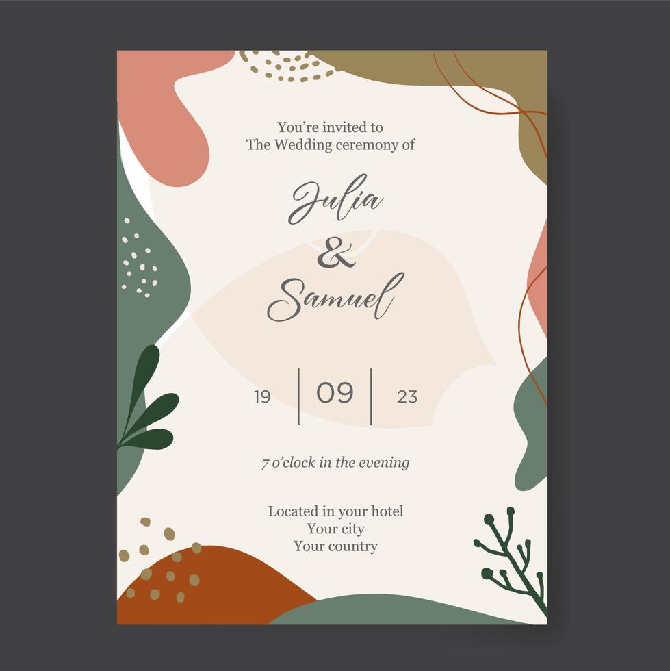 bröllop inbjudningskort vektor