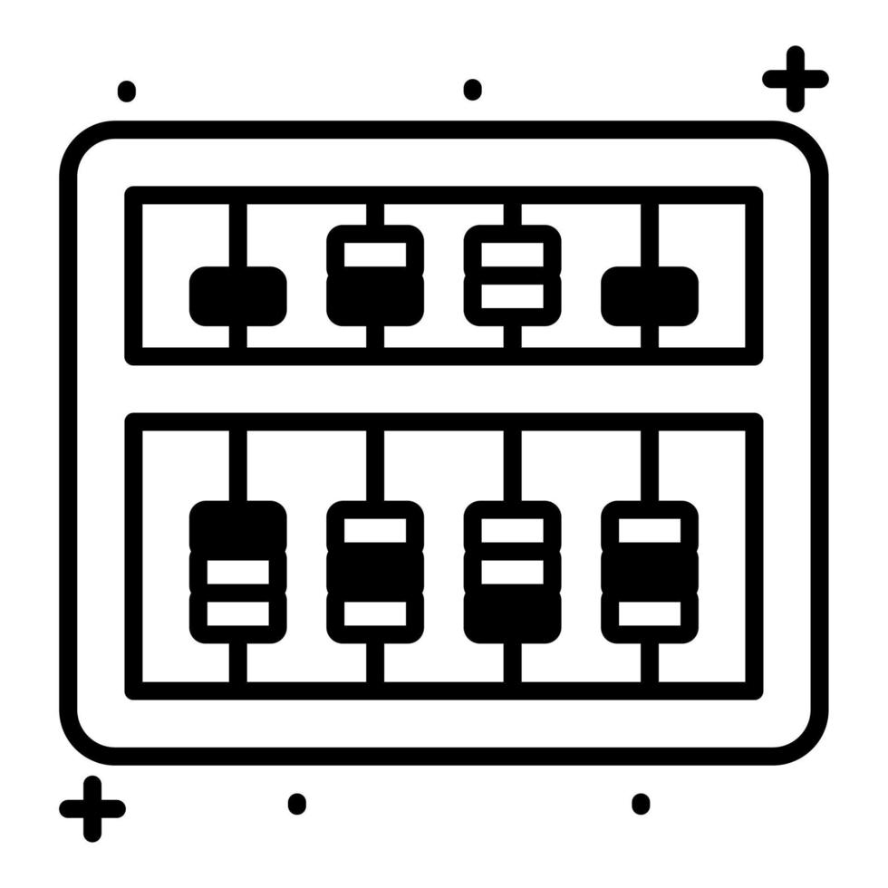 Amazonas-Vektordesign von Abacus, trendige Ikone des Zählens von Perlen vektor