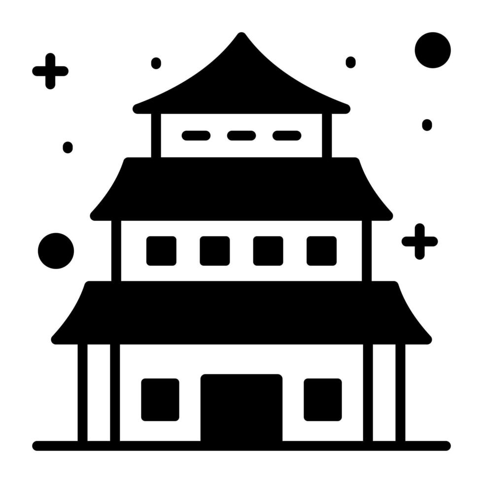 chinesisches gebäudevektordesign, chinesischer tempel vektor