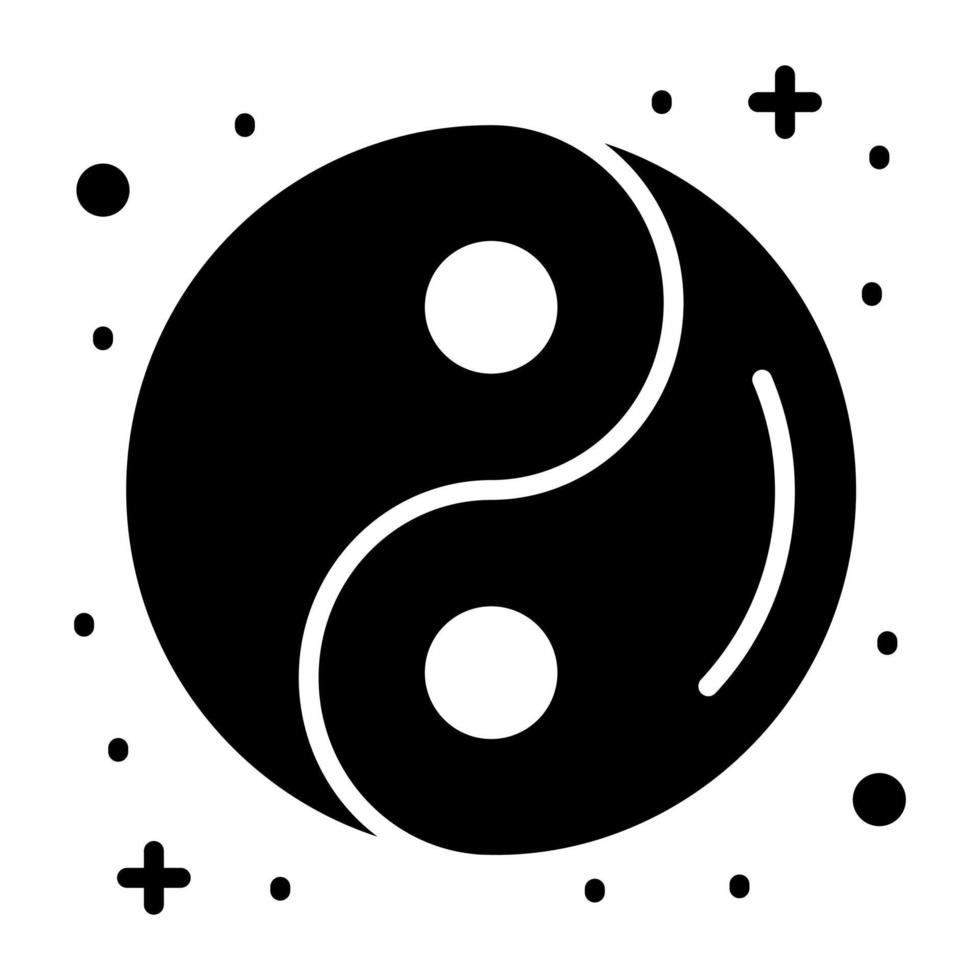 kinesisk yin yang vektor design i trendig stil