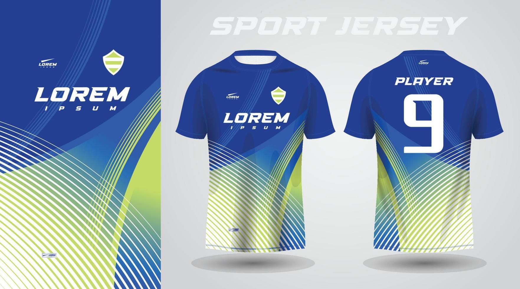 blau-grünes T-Shirt Sport-Jersey-Design vektor