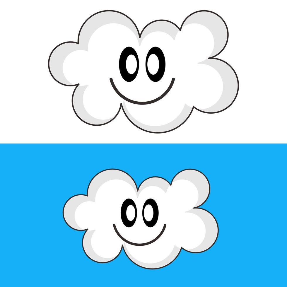 Lächeln Cloud-Logo-Design-Vektor vektor