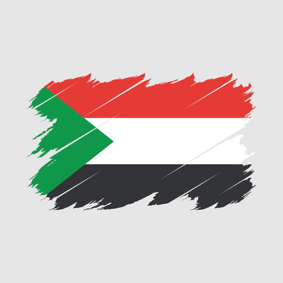 Sudan-Flaggen-Pinsel-Vektor vektor