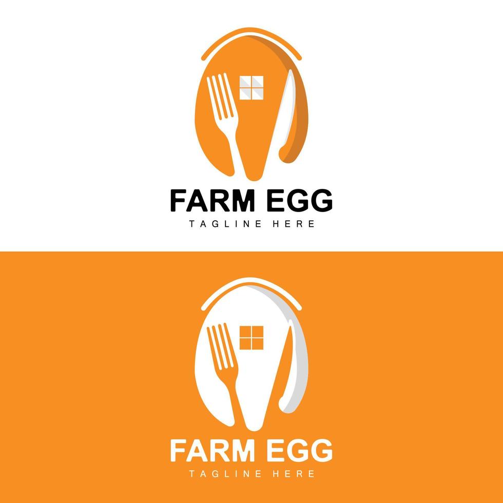 ei-logo, eierfarm-design, hühnerlogo, asiatischer essensvektor vektor