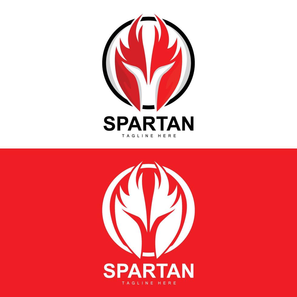 spartanisches Logo, Kriegshelm-Anzugsvektor, barbarische Rüstungsikone, Wikinger, Fitness-Fit-Design, Fitness vektor