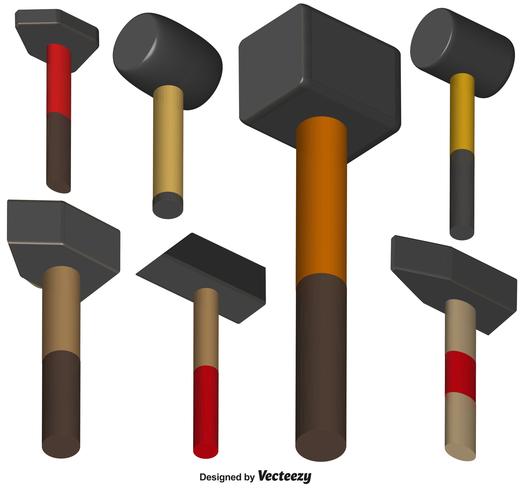 Vektor Sledgehammer 3d ikoner