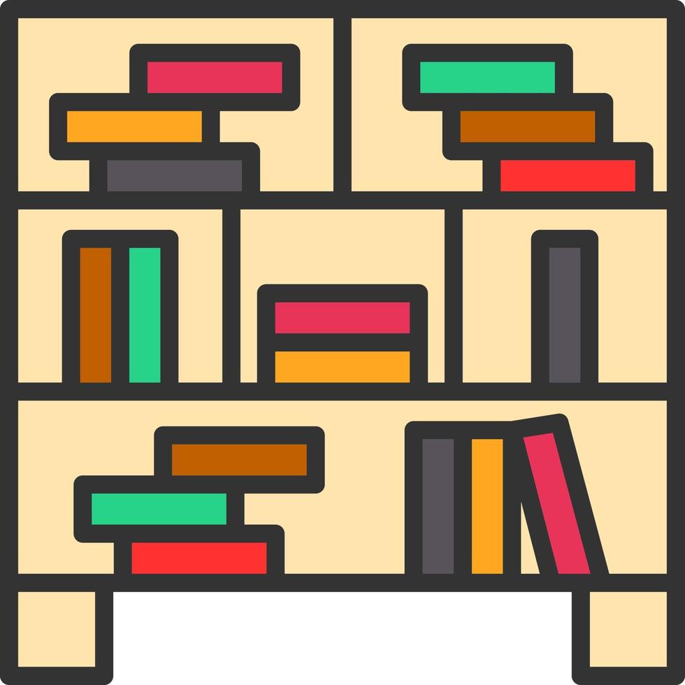 Bücherregal-Vektor-Icon-Design vektor