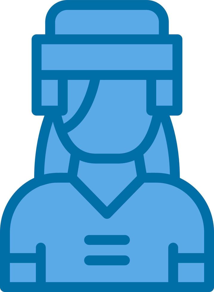 Hockeyspieler Frau Vektor Icon Design