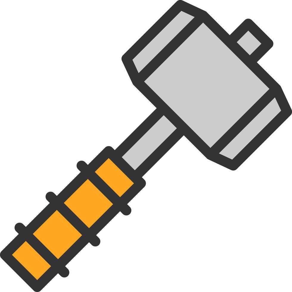 Thor-Hammer-Vektor-Icon-Design vektor