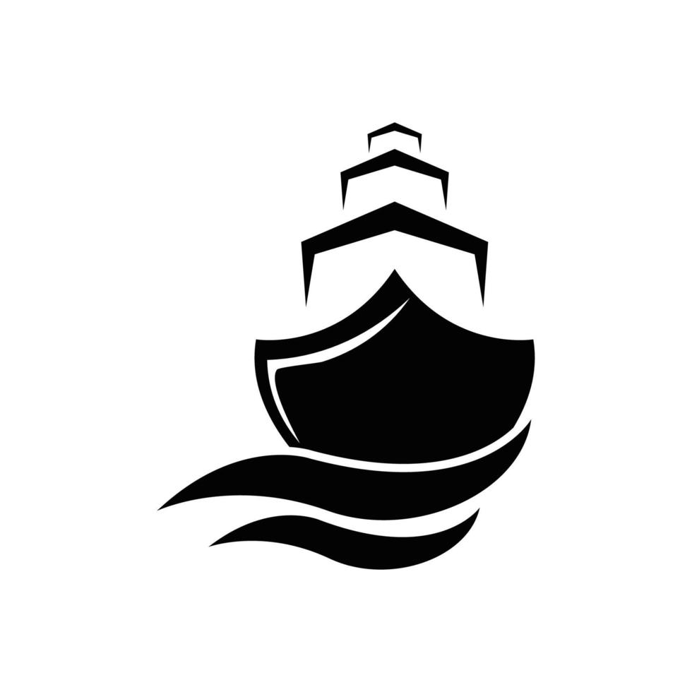 segelboot auf meer ozeanwelle mit logo-design vektor