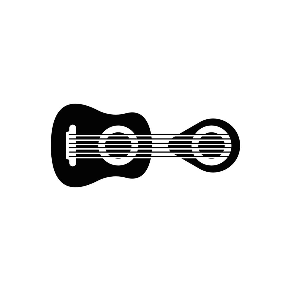 Gitarren-Logo-Design-Ikone und Symbolvektor vektor