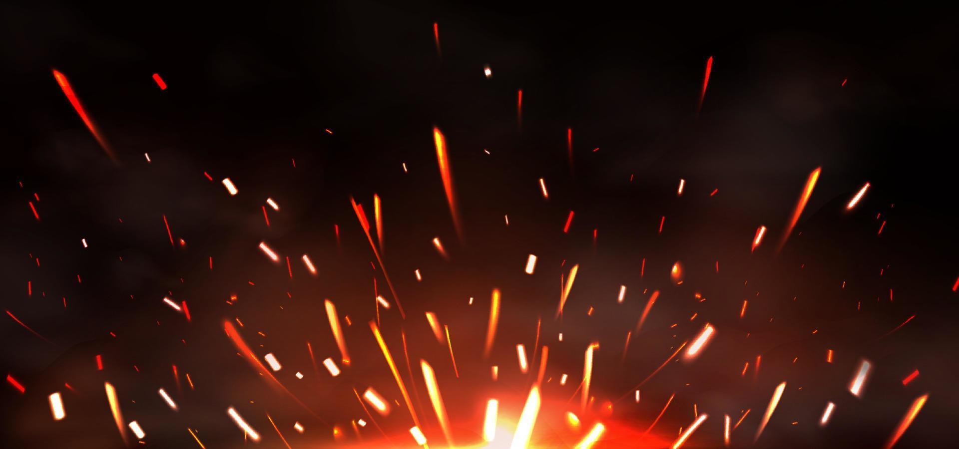 brand gnistor av metall svetsning, brand brinnande vektor