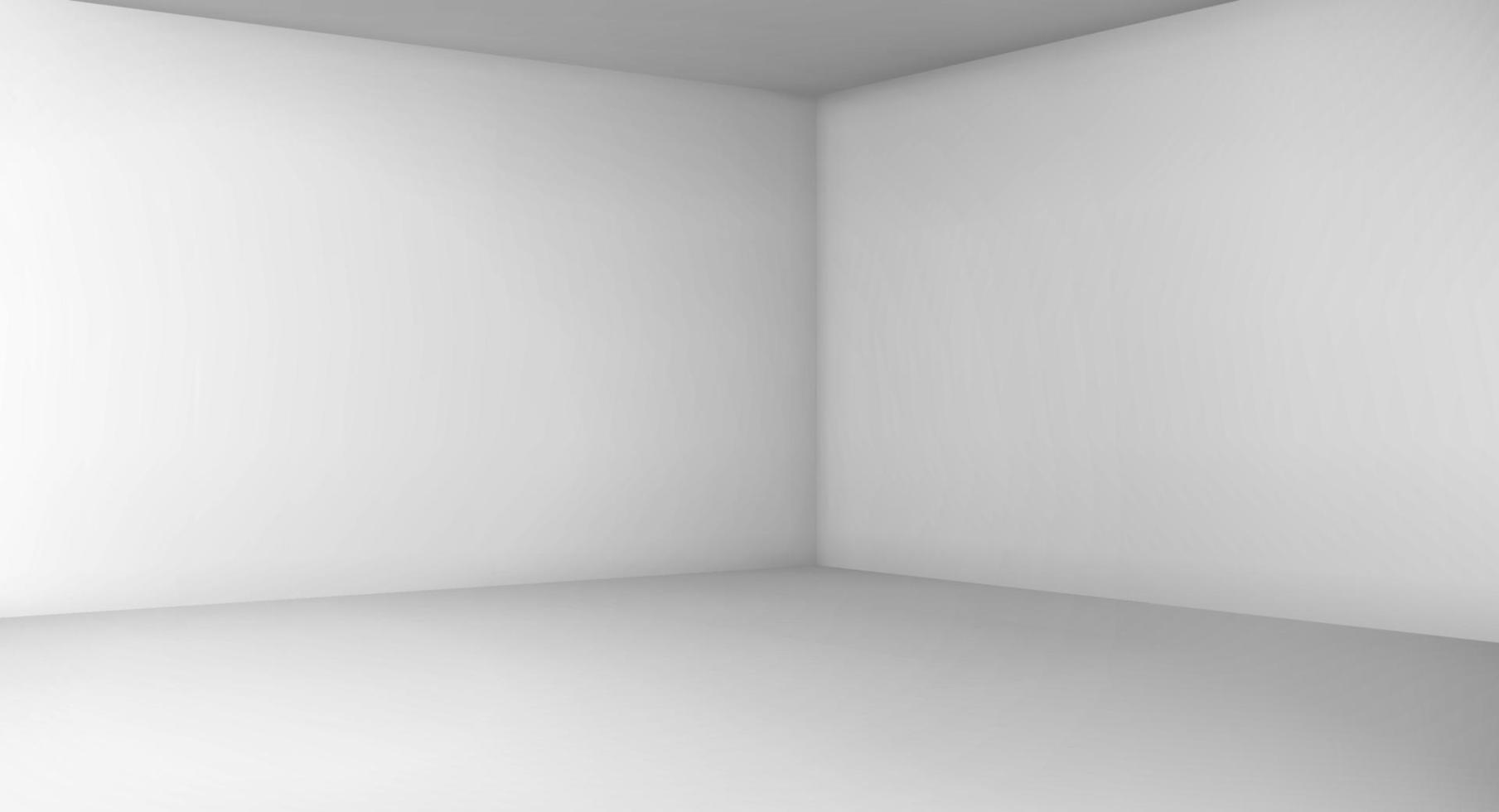 Ecke eines leeren Raums mit weißen Wänden, Boden vektor