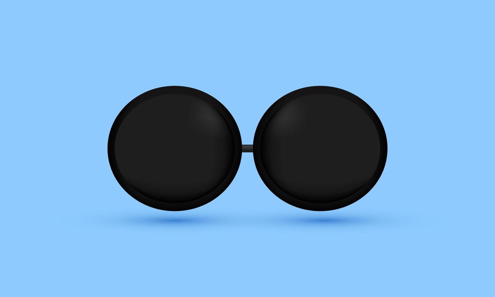 illustration realistisches brillenglas schwarz moderner stil 3d kreativ isoliert auf hintergrund vektor