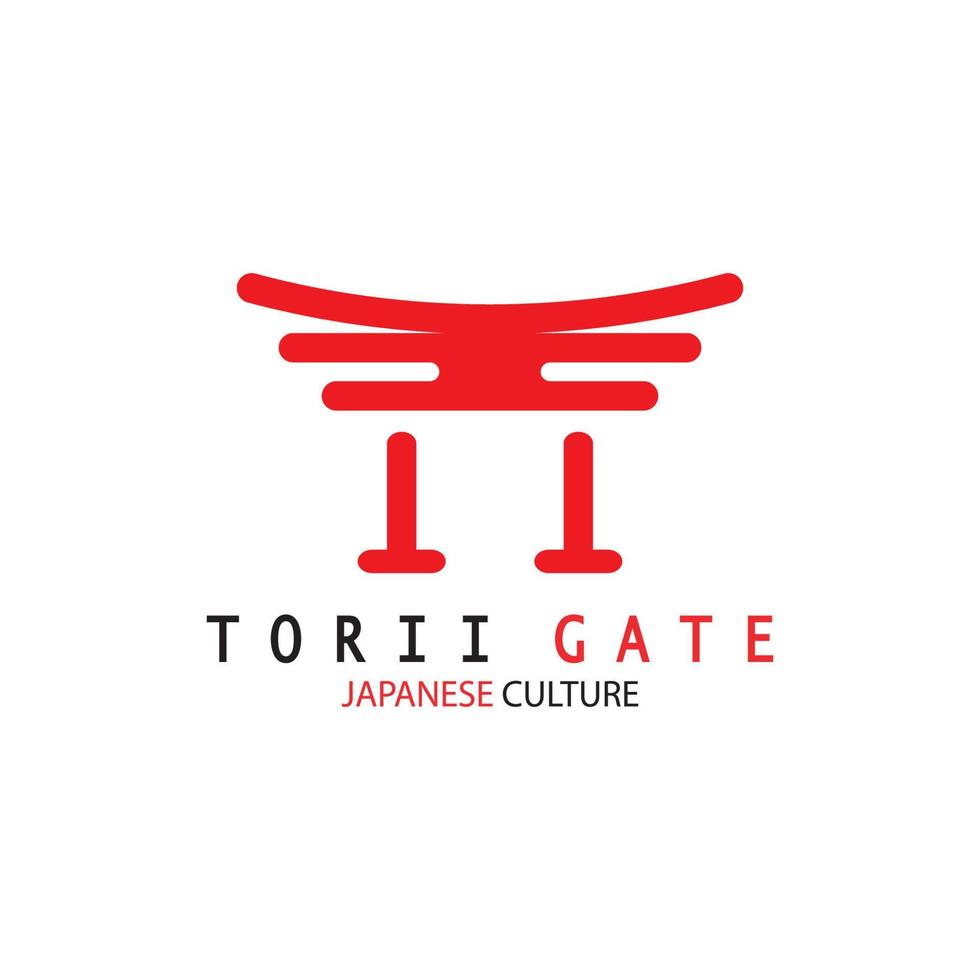 torii-tor japanische traditionelle kultur einfache logo-illustrationsikone mit ästhetischem minimalistischem vektorkonzept vektor