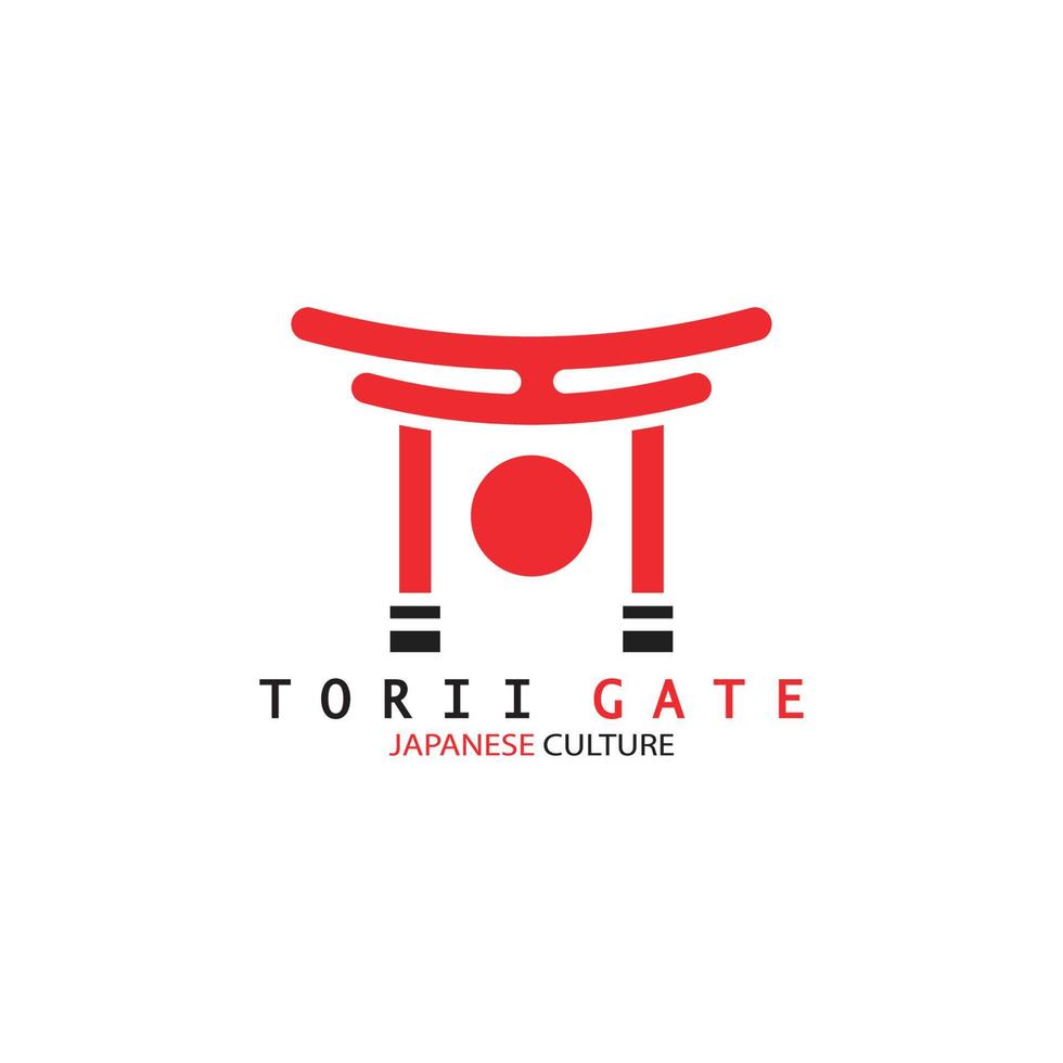 toriien Port japansk traditionell kultur enkel logotyp illustration ikon med estetisk minimalistisk vektor begrepp