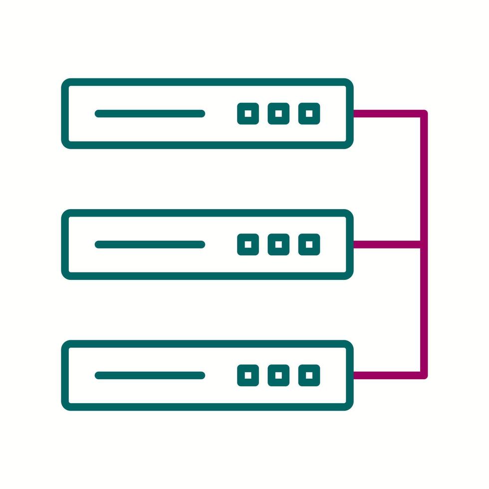 Einzigartiges Symbol für die Vektorlinie des Rechenzentrums vektor