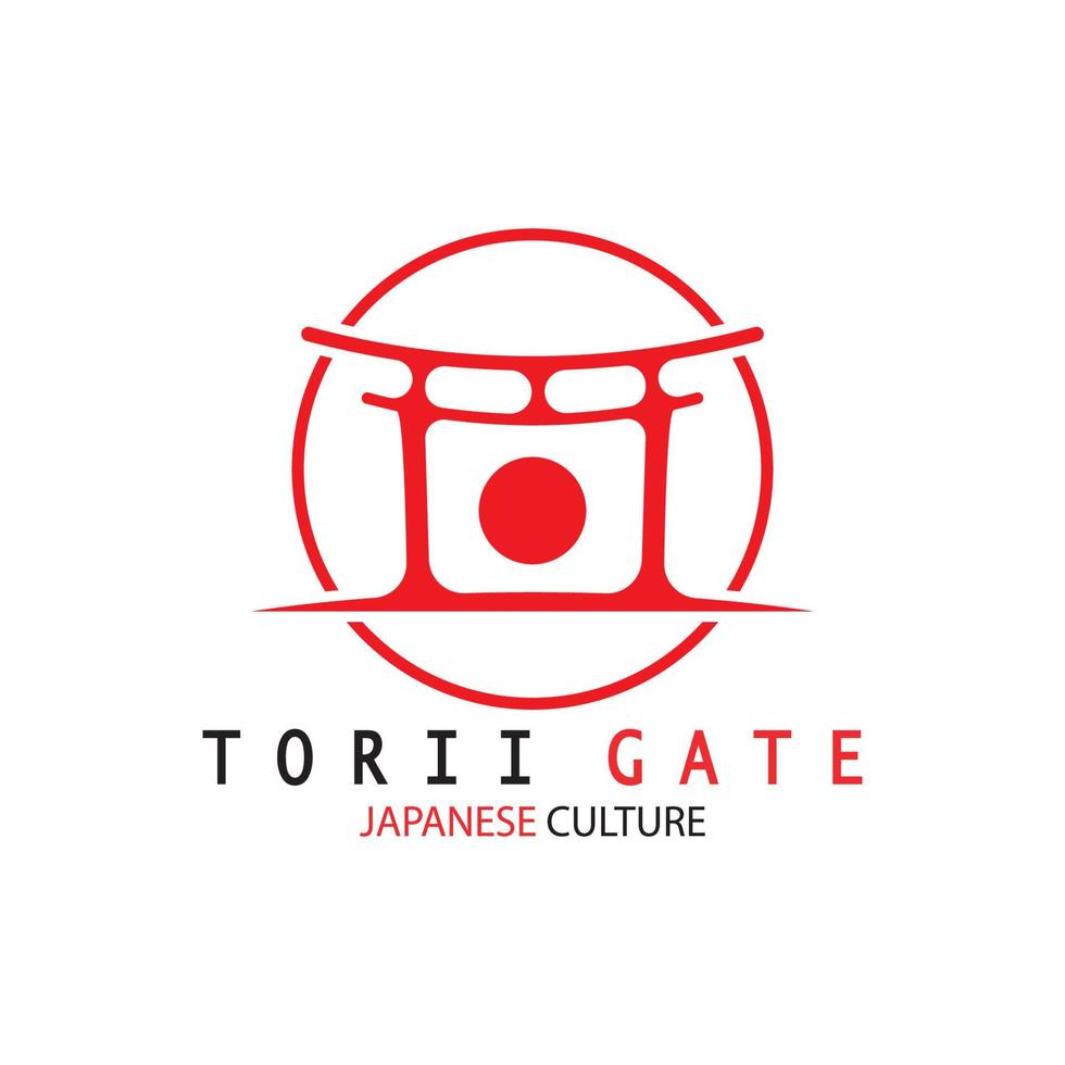 torii-tor japanische traditionelle kultur einfache logo-illustrationsikone mit ästhetischem minimalistischem vektorkonzept vektor