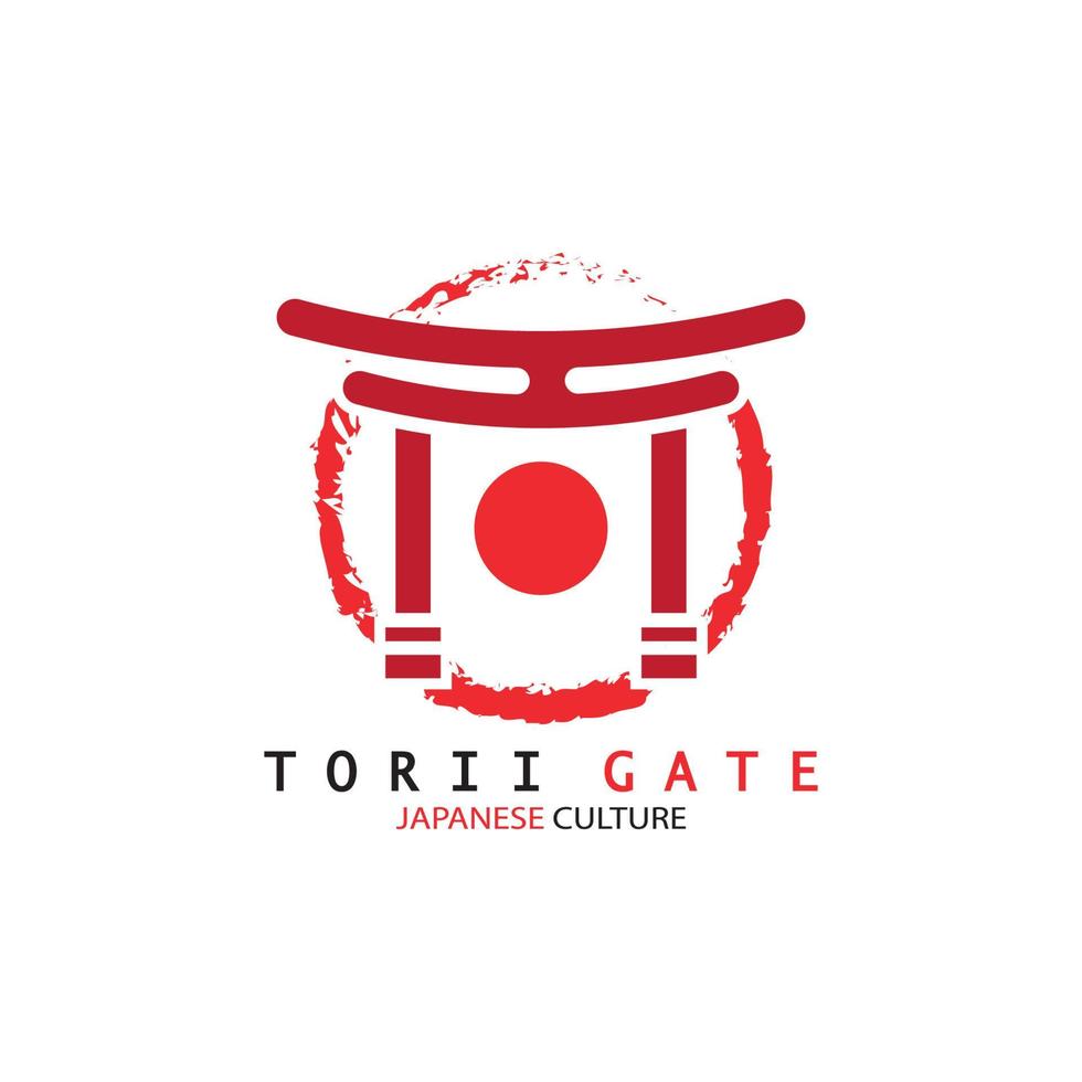 toriien Port japansk traditionell kultur enkel logotyp illustration ikon med estetisk minimalistisk vektor begrepp