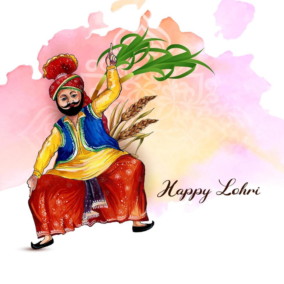 glückliches lohri indisches fest feiergrußkartendesign vektor