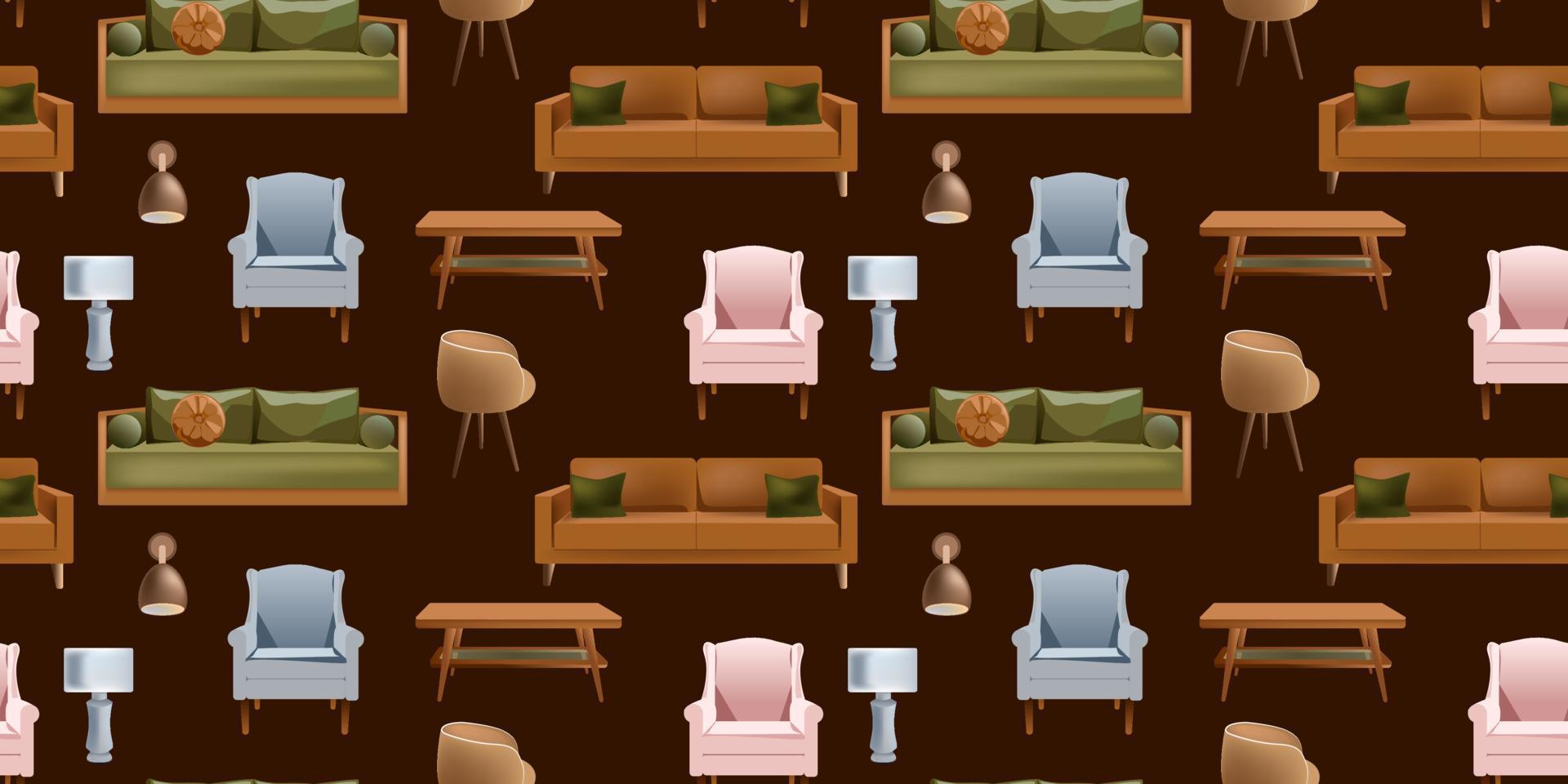 sömlös bakgrund av möbel för Sammanträde. mönster för gåva papper, strumpor, Tröja, hoppare eller papper design. vektor