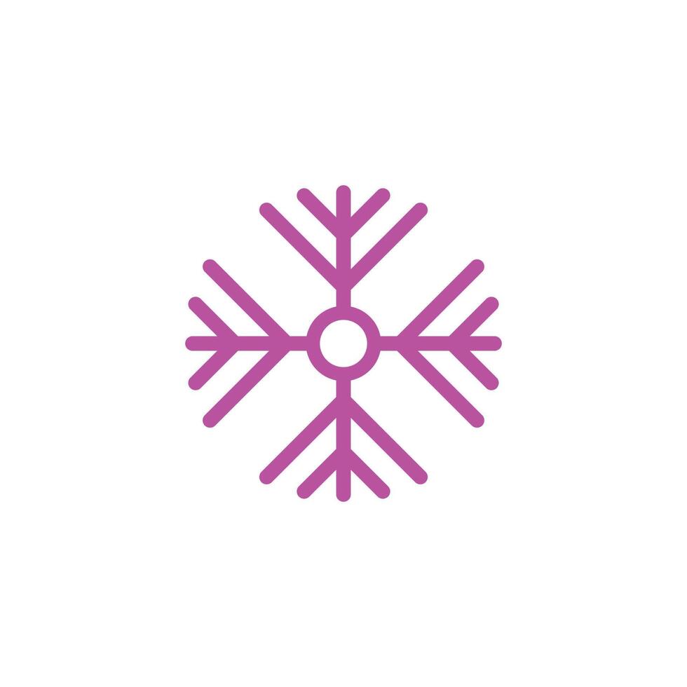 eps10 rosa Vektor-Schneeflocke oder abstrakte Kunstikone der Wintersaison lokalisiert auf weißem Hintergrund. Schneeflockensymbol in einem einfachen, flachen, trendigen, modernen Stil für Ihr Website-Design, Logo und mobile App vektor