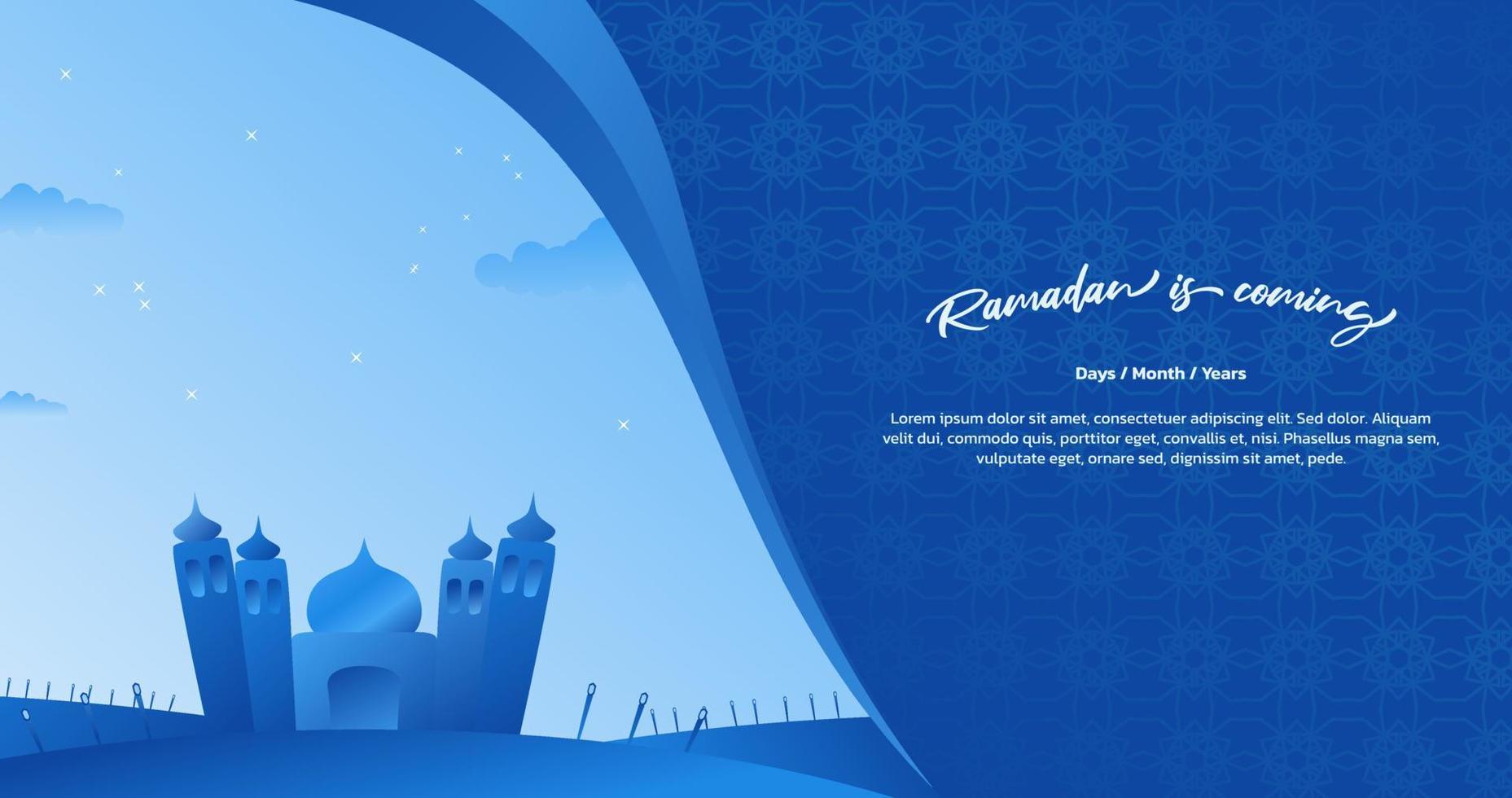 Hintergrunddesign des islamischen Themas. Ramadan-Hintergrund kommt bald. Hintergründe mit 4k-Auflösung. vektor